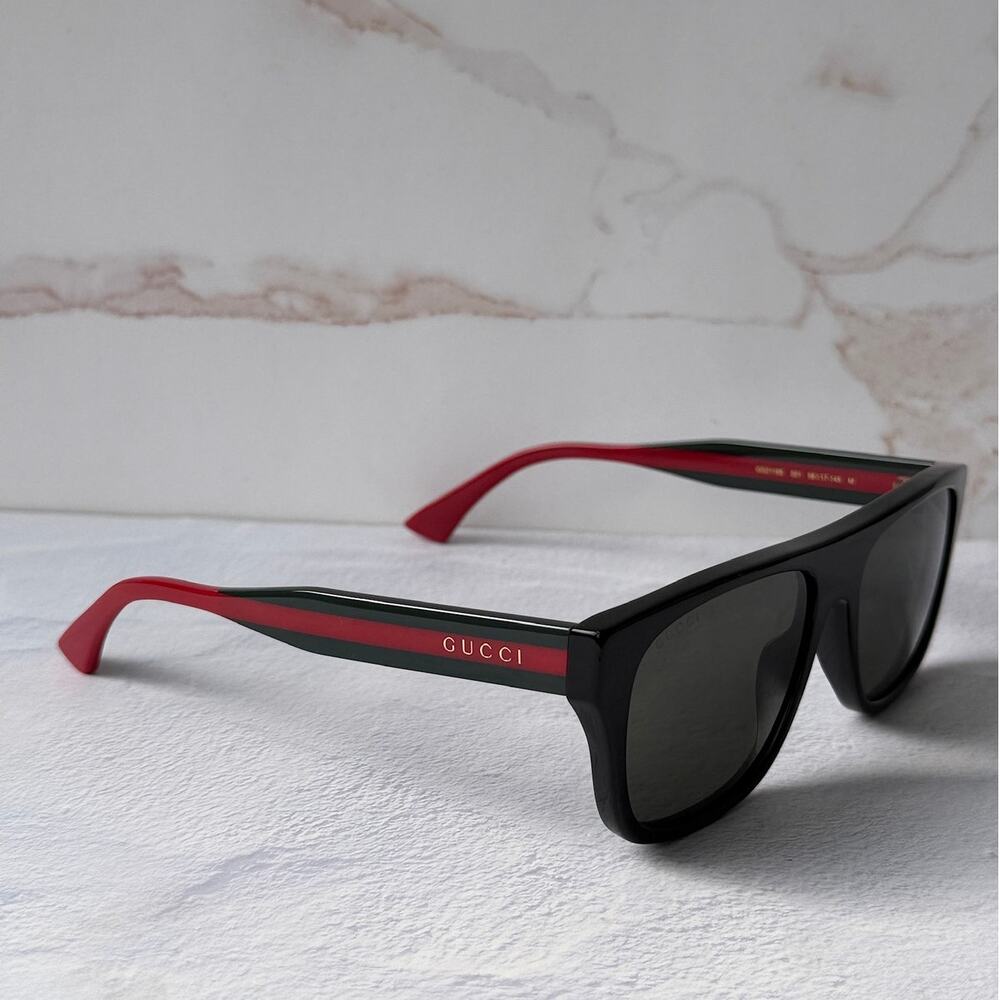 NEW Gucci GG2119S Black Unisex Square Sunglasses $395